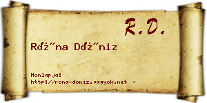 Róna Döniz névjegykártya